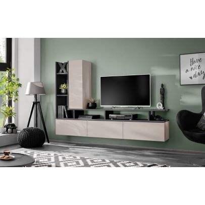 Obývačka TYTAN, dub grafit/kašmír