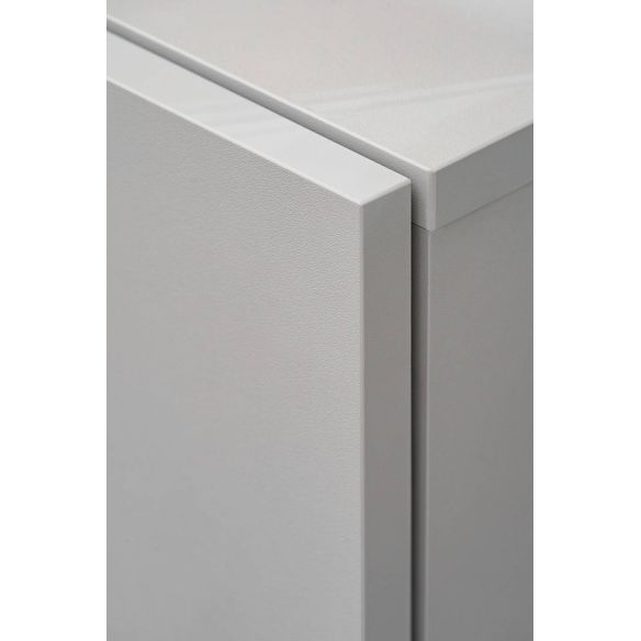 Obývačka XARI L, dub artisan/perla grey/čierny pás