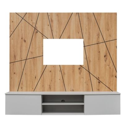 Obývačka XARI G2, dub artisan/perla grey/čierny pás 2