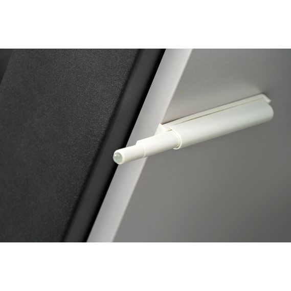 Obývačka XARI G-K, dub artisan/perla grey/čierny pás