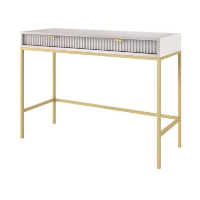 Toaletný stolík NOVA GOLD T104, zlatá/sivá