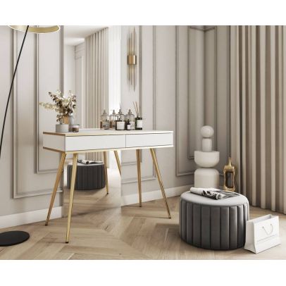 Toaletný stolík ORO T102, biela/nohy zlaté 2