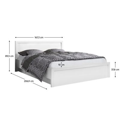 Posteľ s úložným priestorom, 160x200, biela, JESI NEW 2