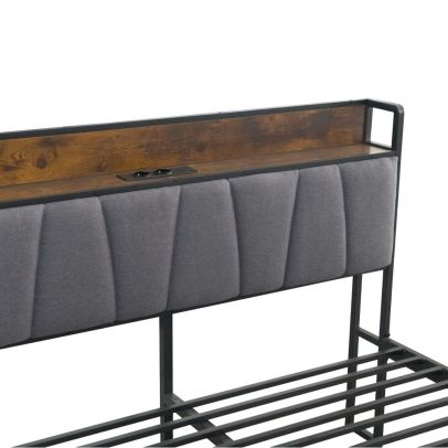 Posteľ s roštom a výsuvnou prístelkou, 140x200, čierna/sivá, NORDO 2