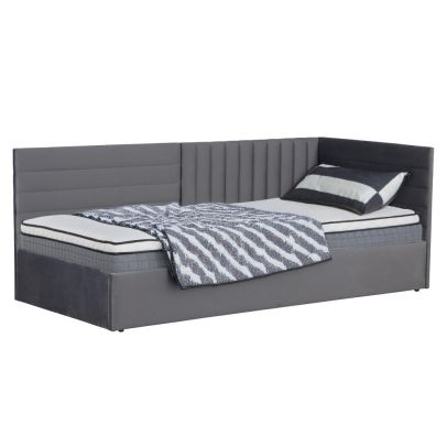 Posteľ s roštom, 90x200, sivohnedá Taupe Velvet látka, MEVIA