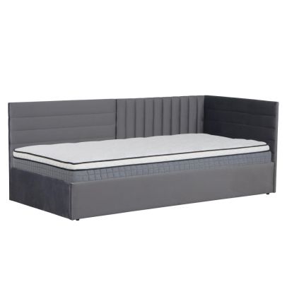 Posteľ s roštom, 90x200, sivohnedá Taupe Velvet látka, MEVIA 2