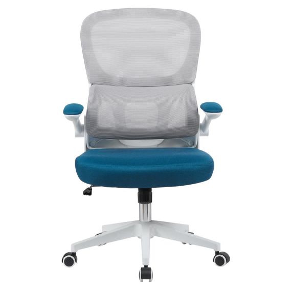 Kancelárske kreslo, hnedá/petrolejová/biela, RAMIRO