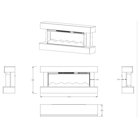 Elektrický krb KIOTO, biely mat