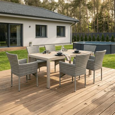 Záhradný stôl 162x90cm, hliník, polywood, béžová, AZT-S1514 CRM 2