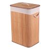 Kôš na bielizeň - bambusový, s vekom, prírodný