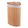 Kôš na bielizeň - bambusový, rohový s vekom, prírodný