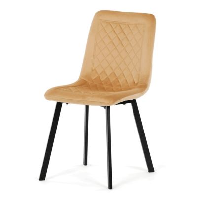 Jedálenská stolička, žltá, zamat matný, DCL-973 YEL4