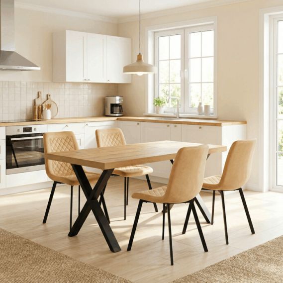 Jedálenská stolička, žltá, zamat matný, DCL-973 YEL4