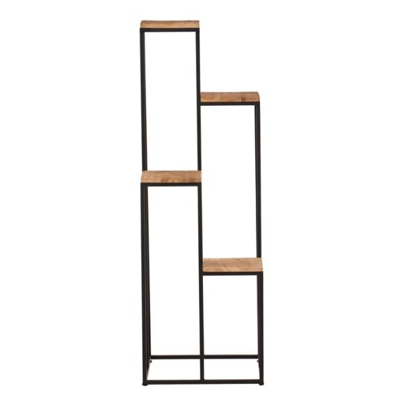 Stojan na kvety - 4 poschodový, kov a drevená doska