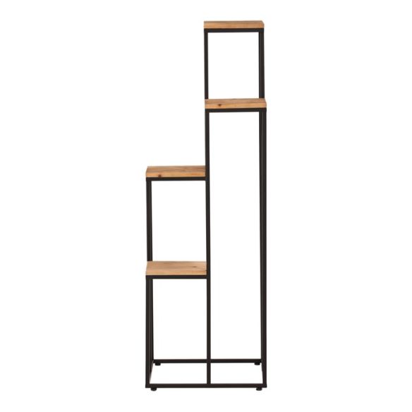 Stojan na kvety - 4 poschodový, kov a drevená doska