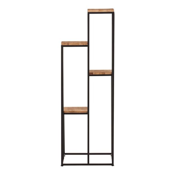 Stojan na kvety - 4 poschodový, kov a drevená doska